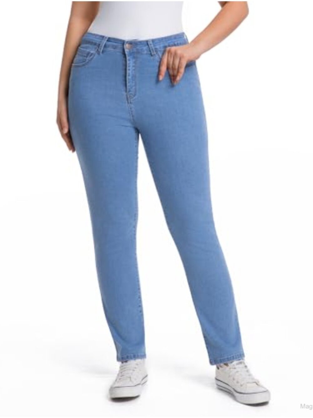Women's High Waisted Straight Leg Stretch Slim Fit Jeans Tummy Control